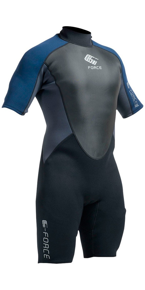 2019 Gul G-Force 3mm Mens Shorty Wetsuit Black / Navy GF3305-A9 ...