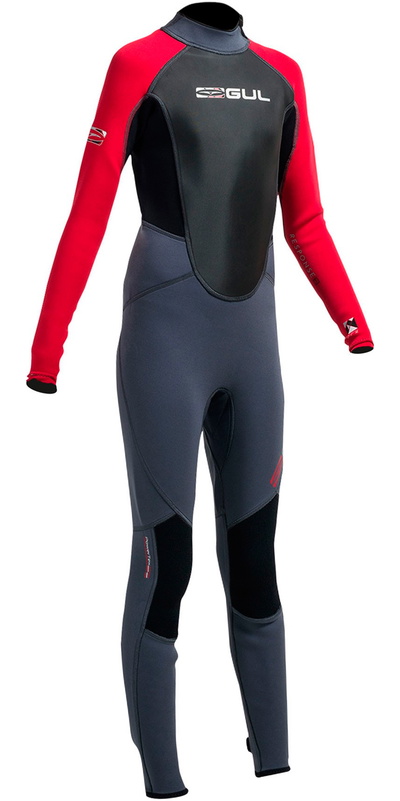 GUL Response 3/2mm Junior Flatlock Wetsuit Graphite / Red