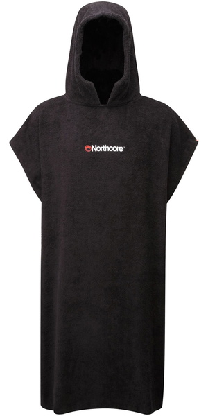 2026 Northcore Beach Basha Hooded Towel Changing Robe / Poncho NOCO24 - Black
