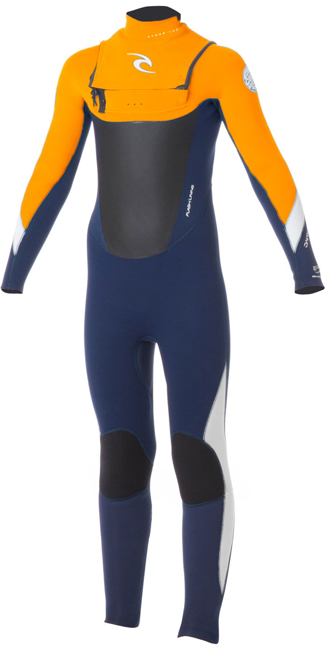 Rip Curl Junior Dawn Patrol 3/2mm GBS Chest Zip Wetsuit ORANGE