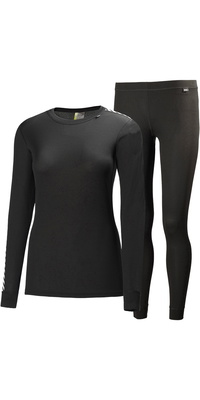 Helly Hansen Womens Comfort Light Base Layer Set BLACK 48675