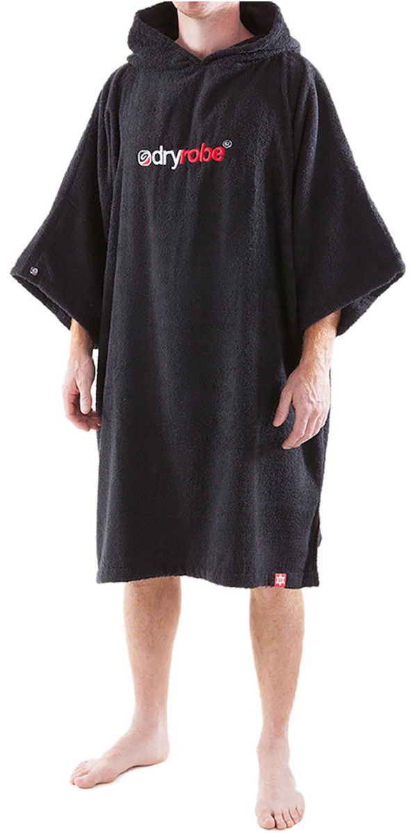 2018 Dryrobe Short Sleeve Towel Change Robe Poncho Medium in Black