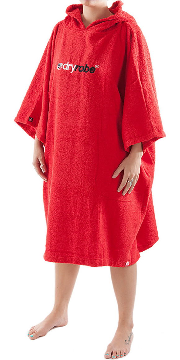 2019 Dryrobe Short Sleeve Towel Change Robe Poncho Large in Red