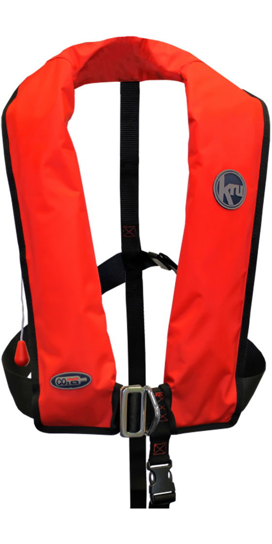 2018 Kru Xf Iso Auto Gas Life Jacket With Harness Red Lif7573 Lif7573