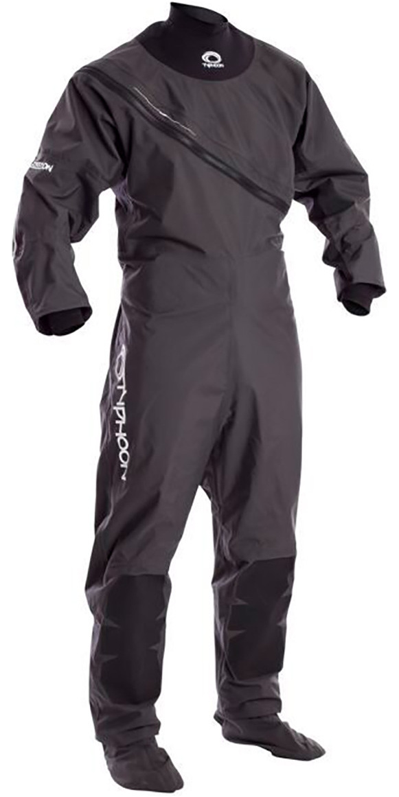 2019 Typhoon Junior Ezeedon 3 Drysuit Front Zip Fabric Socks Grey