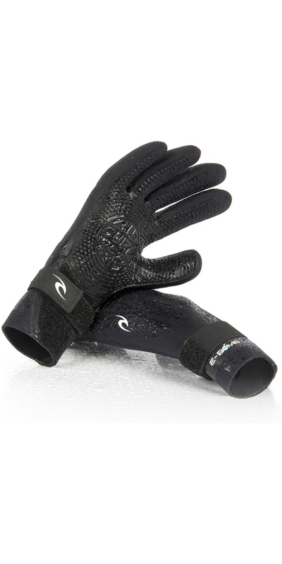 Rip Curl E-Bomb 2mm 5 Finger Neoprene Gloves Black