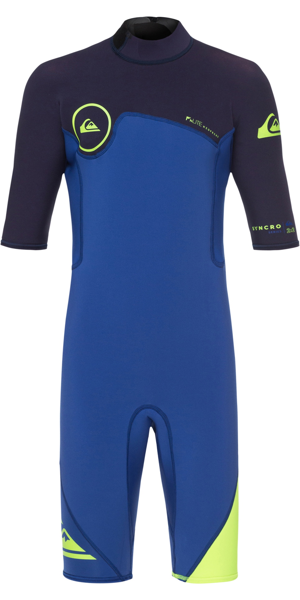 2019 Quiksilver Boys Syncro Series 2mm Back Zip Shorty Wetsuit HV Nite