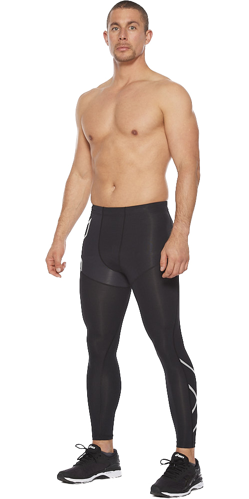 2021 Mens Aero Vent Compression Tights MA6529b - Black / Silver Reflective | Wetsuit Outlet