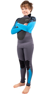 Gul Junior Response 5/3mm Back Zip Wetsuit – Blue Paintsplatter, Thermal For Watersports-768908