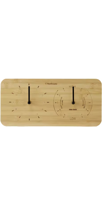 Northcore Wall Mounted Bamboo Time & Tide Clock Landscape