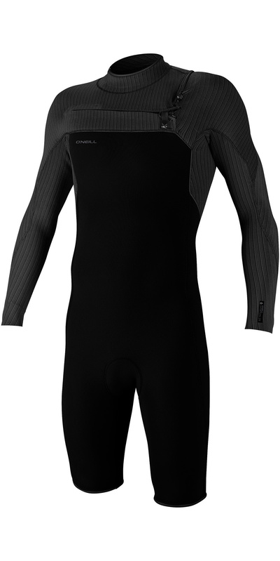 O'Neill Herr Hyperfreak 2mm Långärmad Chest Zip Shorty Våtdräkt Black
