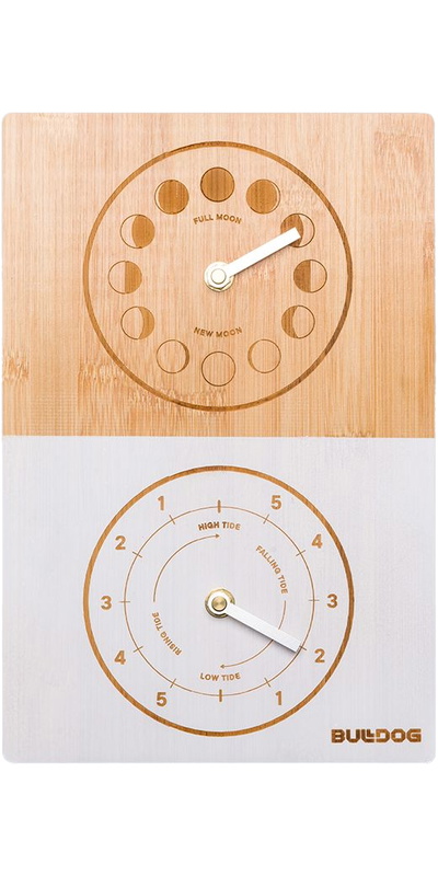 Bulldog Bamboo Moon Tide Clock Mit Doppeltem Zifferblatt