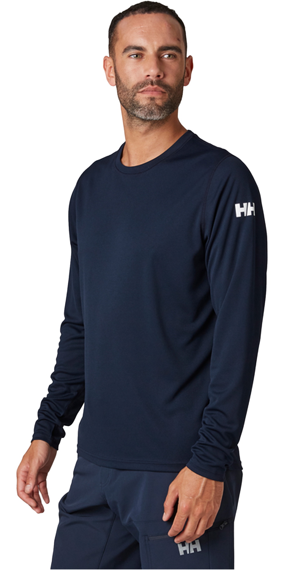 Hh Tech 2024 Helly Hansen Mens HH Tech Crew Long Sleeve Top 48364 - Navy ...