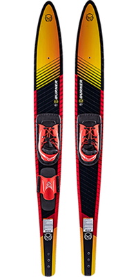 2026 HO Sports Burner Combo Waterskis with Blaze Binding H22BU-67 - Black / Orange / Red