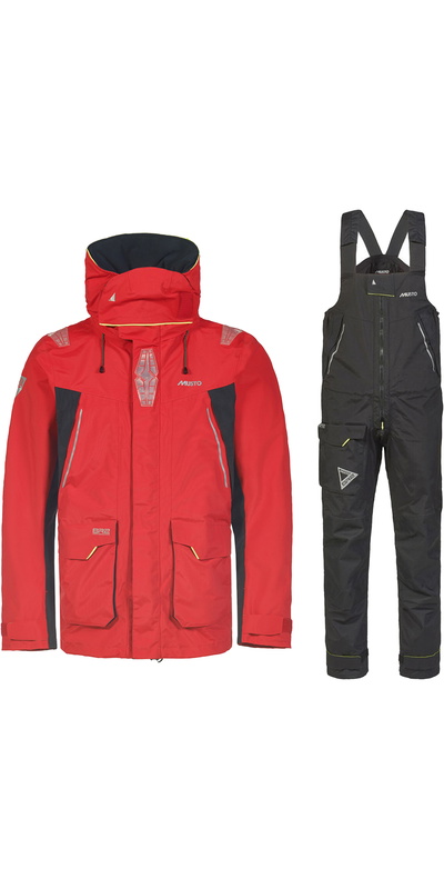 Musto Männer BR2 Offshore Jacket & Salopette Segelanzug Rot / Black