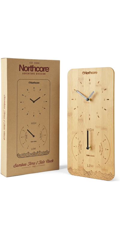 Northcore Wall Mounted Bamboo Time & Tide Clock Portrait