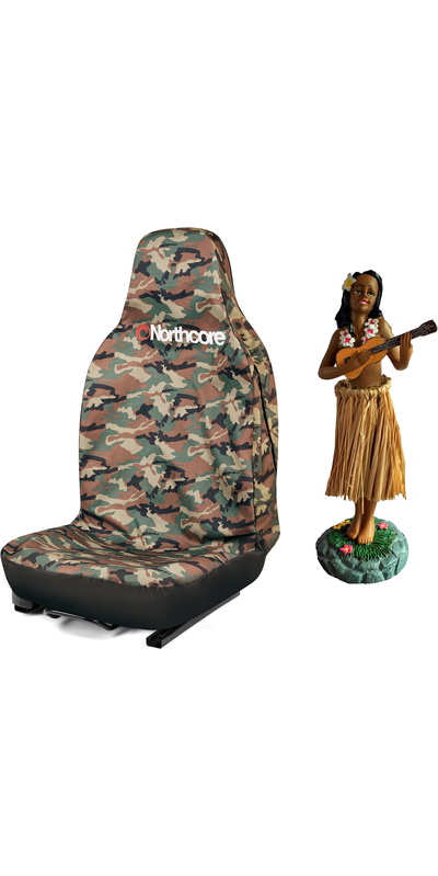 Northcore Waterproof Car Seat Cover & Hawaiian Hula Dashboard Doll Bundle
