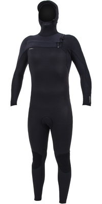 2026 ONeill Mens HyperFreak+ 5/4mm Chest Zip Hooded Wetsuit 5347 - Black