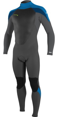 2026 O'Neill Youth Epic 4/3mm Back Zip Wetsuit 4216B - Black / Bali Blue