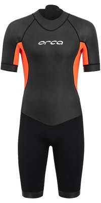 2026 Orca Mens Vitalis Back Zip Open Water Swim Shorty Wetsuit NN2Y0 - Black