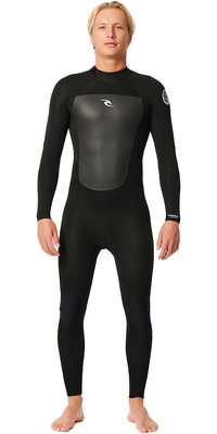 2026 Rip Curl Mens Omega 4/3mm Back Zip Wetsuit 15HMFS - Black