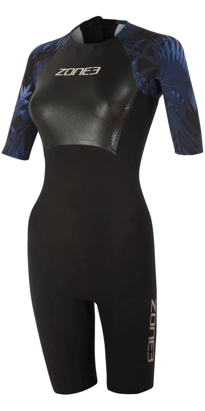 ZONE3 Dames Tropical Palm Rug Ritssluiting Shorty Swimskin
