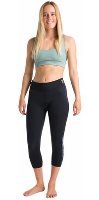 2025 C-Skins Womens Solace 1.5mm Flatlock 3/4 Wetsuit Leggings C-SO15LE34 - Raven Black / Tropical