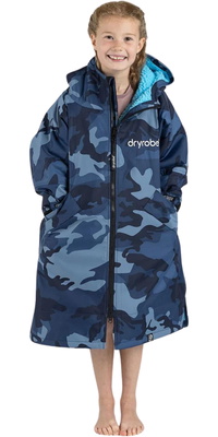 2026 Dryrobe Junior Advance Long Sleeve Changing Robe V3KSLSDA - Blue / Camo