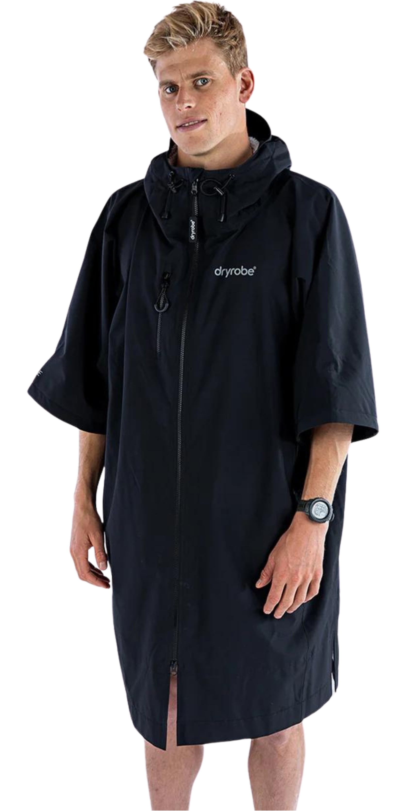2026 Dryrobe Lite Short Sleeve Change Robe AS SS DL BG - Black Grey ...