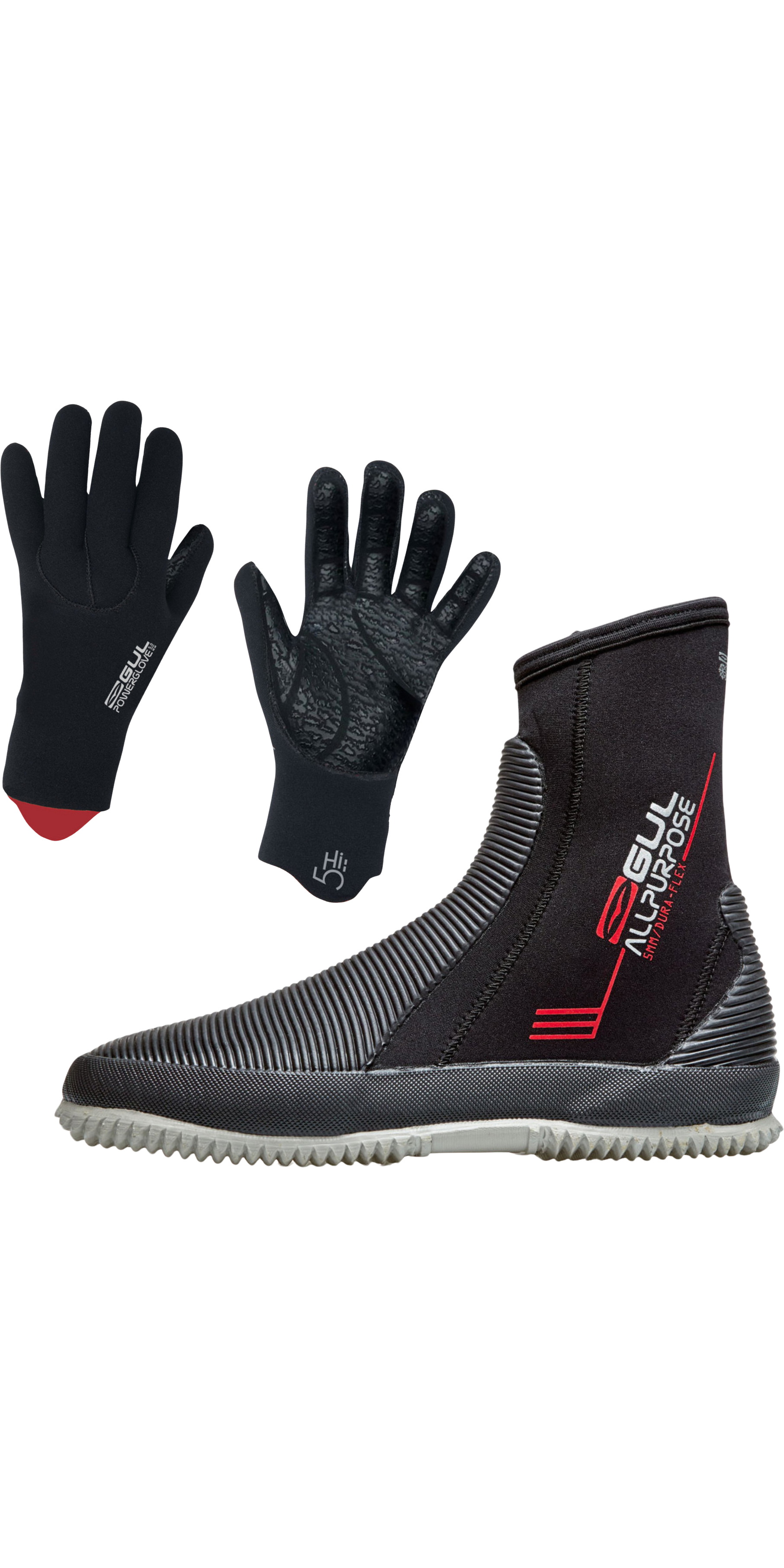 GUL Power Boot Stivali Muta In Neoprene 5mm Con Punta Divisa – Unisex, Nero, Tallone E Punta Rinforzati Per Surf E Immersioni - 2