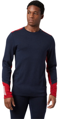 Helly Hansen Mens Lifa Merino Midweight Crew Base Layer 49364 - Navy