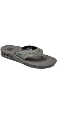 2026 Reef Mens Fanning Flip Flops CI7072 - Grey / Black