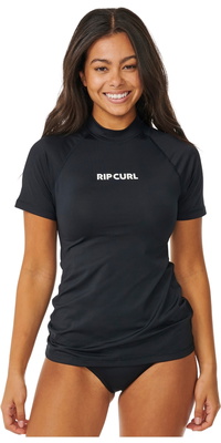 2026 Rip Curl Womens Classic Surf Short Sleeve Rash Vest 17NWRV - Black