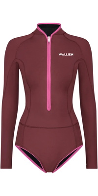 2026 Wallien Womens Horizonia Yulex 1.5mm Front Zip Springsuit Wetsuit 101006011 - Red