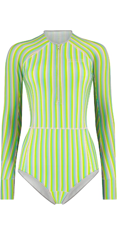 Wallien Mujer Traje De Baño De Una Pieza De Manga Larga Front Zip