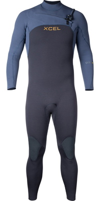 2026 Xcel Mens Comp + 4/3mm Chest Zip Wetsuit MN43CPC4 - Black / Blue Nights