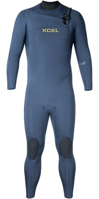 2026 Xcel Mens Comp 4/3mm Chest Zip Wetsuit MN43ZXC4 - Slate Black