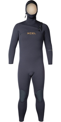2026 Xcel Mens Comp + 4/3mm Hooded Chest Zip Wetsuit MN43CPH4 - Black