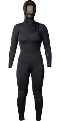 2025 Xcel Womens Comp + 5/4mm Hooded Chest Zip Wetsuit WN54CPH4 - Black