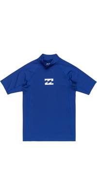 2026 Billabong Junior Waves All Day Short Sleeve Rash Vest EBBWR00101 - Dark Cobalt