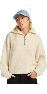 2025 Billabong Womens Lost Heaven Half Zip Jumper EBJSW00135 - Whitecap