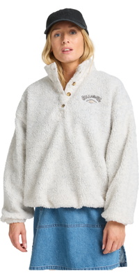 2026 Billabong Womens Run The Road Pullover Sweatshirt EBJPF00113 - Whitecap