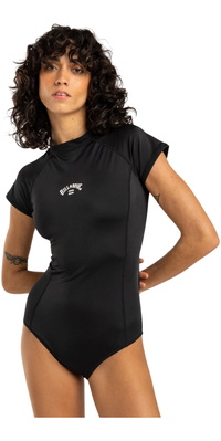 2026 Billabong Womens Tropic UV50 Short Sleeve One Piece Swimsuit EBJX100101 - Black Pebble