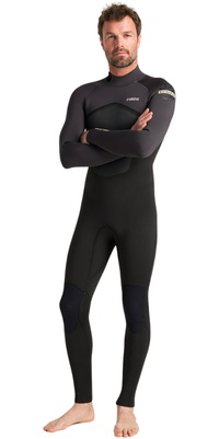 2026 C-Skins Mens Nuwave Legend 4/3mm Back Zip Wetsuit C-NLE43MBZ - Black / Meteor / C.Yellow