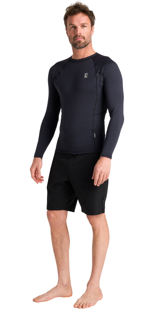 2026 C-Skins Mens Thermal Skins Long Sleeve Rash Vest C-HDILSM - Black ...