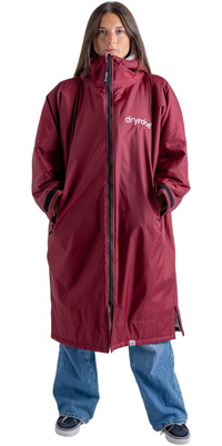 2025 Dryrobe Advance Long Sleeve Changing Robe V3 DALSV3 - Burgundy / Silver Grey