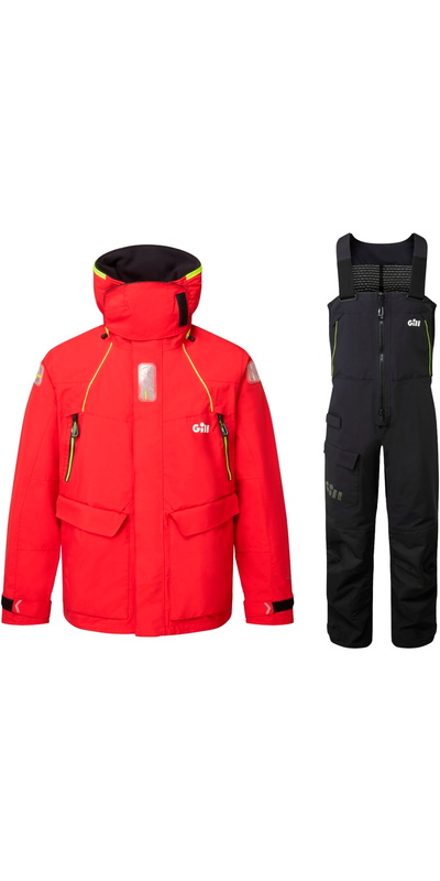 Gill Männer OS2 Offshore-Jacke Und Hose Segelanzug Rot / Black