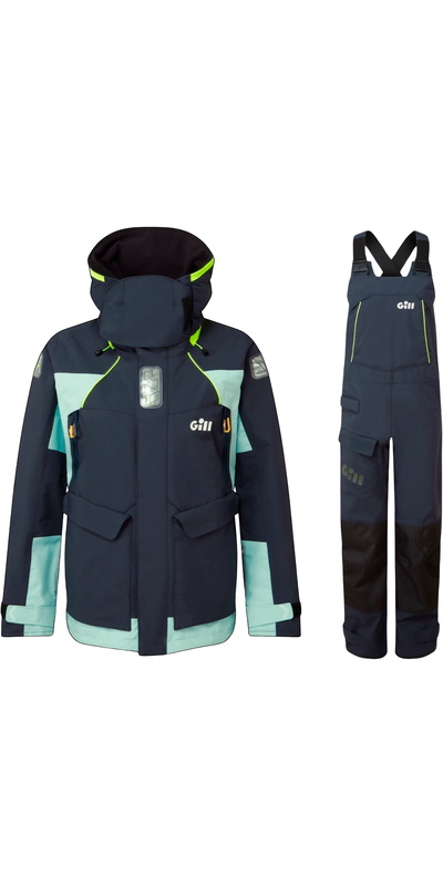 Gill Frauen OS2 Offshore-Jacke Und Hose Segelanzug Eierschale / Navy
