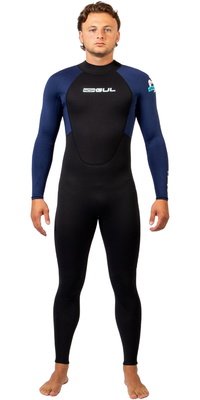 2026 Gul Mens G-Force Natur 3/2mm Back Zip Wetsuit GF1305-BKNA - Black / Navy