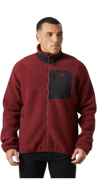 2025 Helly Hansen Mens Panorama Pile Fleece Block Jacket 49460 - Mars Red